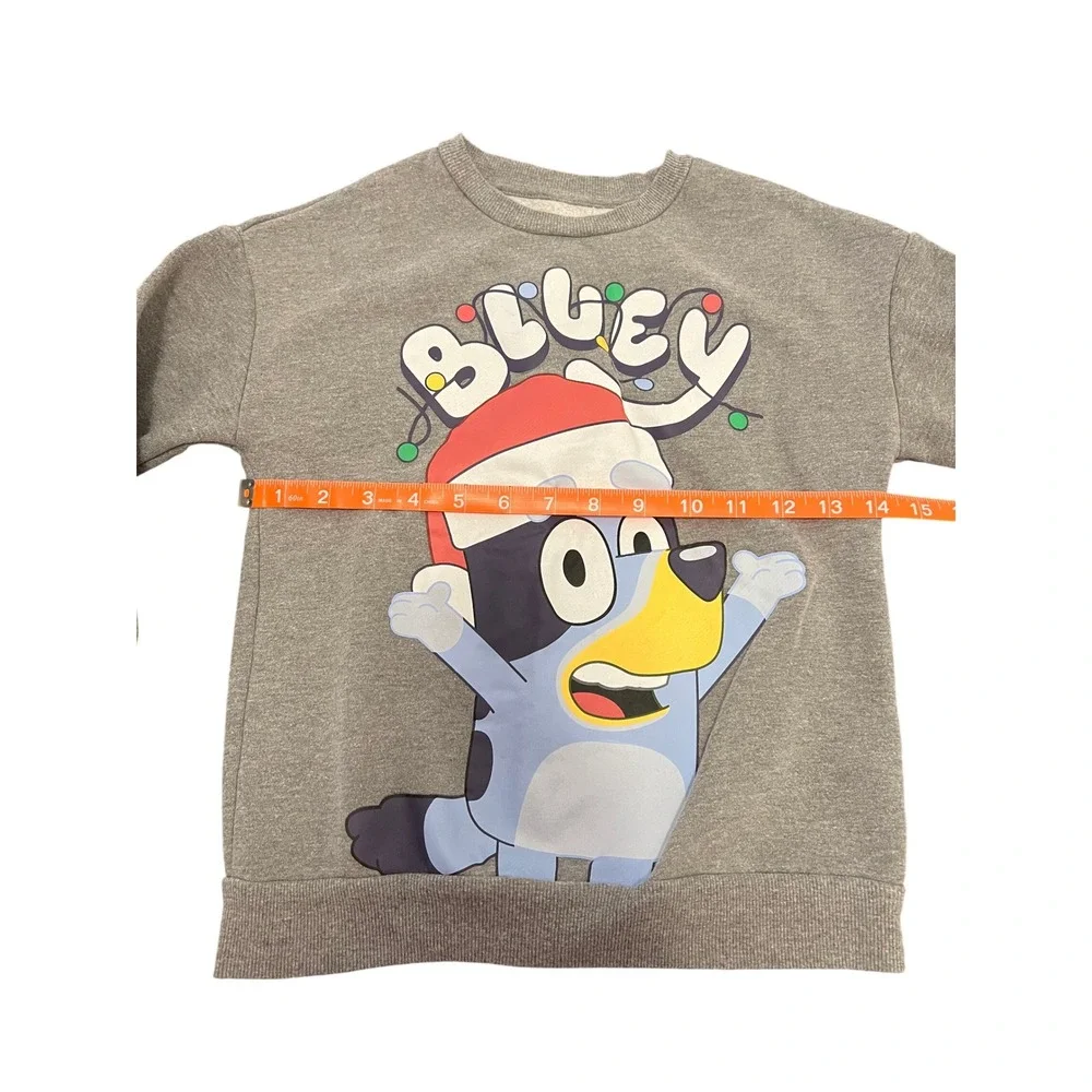 Bluey Christmas Sweatshirt Sweatpants Set Gray‎ Holiday Bingo Kids Size 6/7